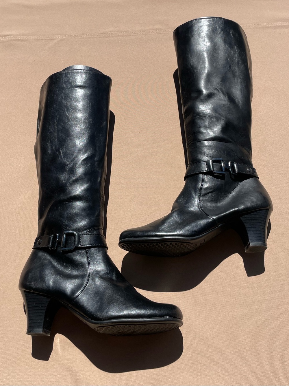 A2 Aerosoles Tall Black Heeled Boots